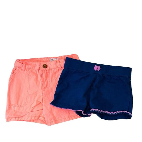 Carter's Toddler Shorts Girls Size 5T Casual Shorts Bundle Blue Coral - Picture 1 of 11